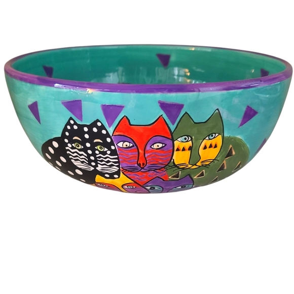Laurel Burch Other - vintage 1998 laurel burch ganz colorful cat design bowl